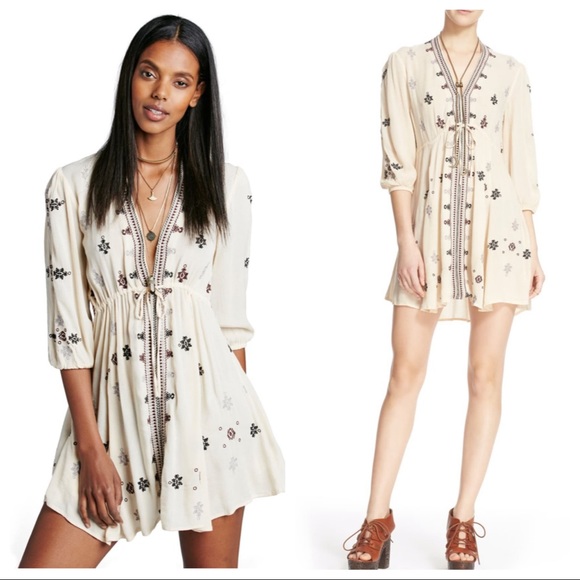 Free People Dresses & Skirts - Free People Stargazer Embroidered Mini Dress